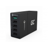 Carregador universal Green Cell ® com função de carga rápida, 5 portas USB, QC 3.0