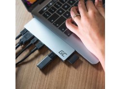 Adapter Green Cell HUB Connect60 8in1 (Thunderbolt 3, USB-C, HDMI, 3x USB 3.0) für Apple MacBook Air 2018, Pro 2016 und neuer