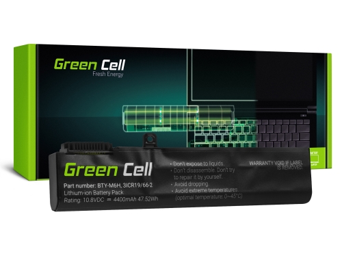 Green Cell Bateria BTY-M6H para MSI GE62 GE63 GE72 GE73 GE75 GL62 GL63 GL73 GL65 GL72 GP62 GP63 GP72 GP73 GV62 GV72 PE60 PE70