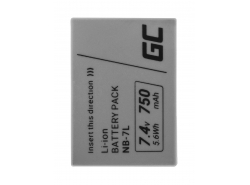 Bateria Green Cell ® NB-7L NB7L para Canon PowerShot SX30 IS G10 G11 G12, Full Decoded, 7.4V 750mAh