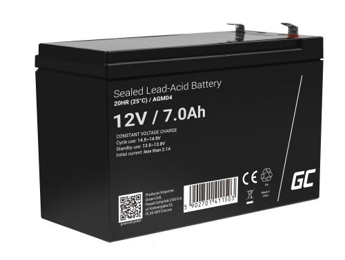 Bateria AGM GEL 12V 7Ah bateria de chumbo Green Cell livre de manutenção para UPS e sistemas de emergência
