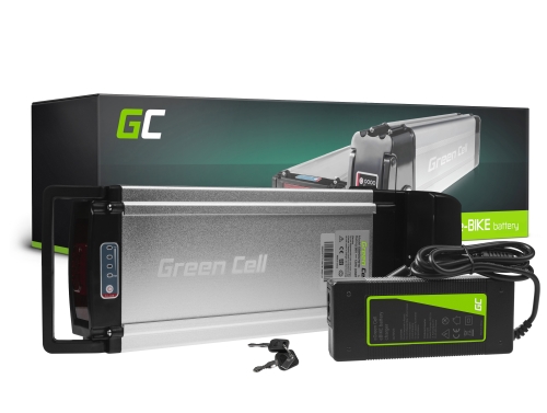 Green Cell Bateria para Bicicletas Elétricas 36V 12Ah 432Wh Rear Rack Ebike 4 Pin com Carregador