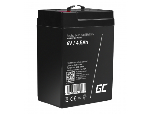 Bateria AGM GEL 6V 4,5Ah bateria de chumbo Green Cell livre de manutenção para caixas registradoras e balanças