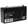 Bateria AGM GEL 6V 1,3Ah bateria de chumbo Green Cell livre de manutenção para medidor e escala