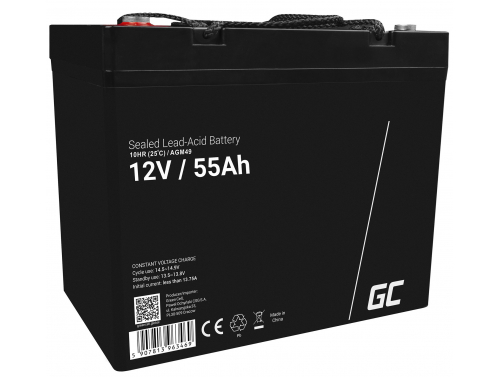 Bateria AGM GEL 12V 55Ah bateria de chumbo Green Cell livre de manutenção para barcos e botes
