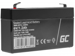 Bateria AGM GEL 6V 1,2Ah bateria de chumbo Green Cell para sistemas de alarme e brinquedos