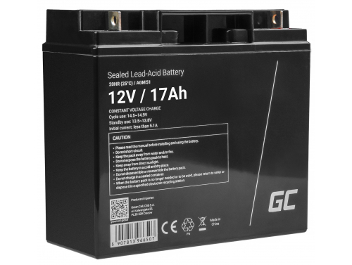 Bateria AGM GEL 12V 17Ah bateria de chumbo Green Cell livre de manutenção para fotovoltaicos e ecobatímetro