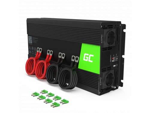 Green Cell® Inversor de tensão Conversor 24V a 230V 2000W / 4000W, USB