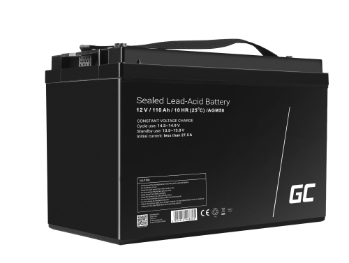 GreenCell® AGM 12V 110Ah VRLA Bateria Gel de ciclo profundo de powerchair com bateria fotovoltaica de lazer campervan