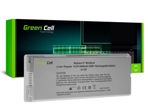 Bateria Green Cell A1185 para Apple MacBook 13 A1181 (2006, 2007, 2008, 2009)