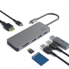 Adaptadora HUB USB-C Green Cell 7 em 1 (USB 3.0 HDMI 4K microSD SD) para Apple MacBook Pro, Air, Asus, Dell XPS, HP, Lenovo X1