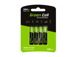 Green Cell Pilhas AAA 500 mAh recarregáveis Ni-MH pré-carregadas
