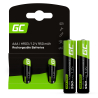 2x Pilhas recarregáveis AAA R3 950mAh Ni-MH Baterias Green Cell