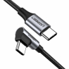 Cabo USB-C para USB-C, angular UGREEN US255,3A, 60W, 0,5m (preto)