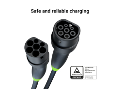 Green Cell Snap Typ 2 EV Ladekabel 11 kW 7 m für Tesla Model 3 S X Y, VW ID.Buzz, Kia EV6, Hyundai IONIQ 5, BMW iX, Ford Mach-E