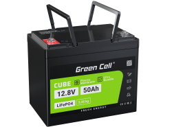 Green Cell® Bateria LiFePO4 50Ah 12.8V 640Wh de fosfato de ferro de lítio, Sistema fotovoltaico, de caravana