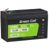 Green Cell® Bateria LiFePO4 10Ah 12.8V 128Wh de fosfato de ferro de lítio, Sistema fotovoltaico, de caravana