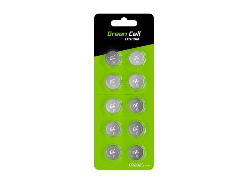 Blister Green Cell 10x Bateria de Lítio CR2025 3V 160mAh Bateria de Botão