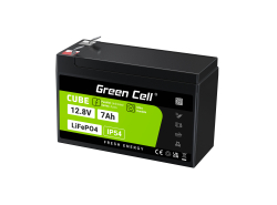 Green Cell CUBE LiFePO4 Bateria 7Ah 12.8V 89.6Wh de fosfato de ferro de lítio para UPS, Alarme, Brinquedo, CCTV Carro infantil