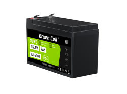 Green Cell CUBE LiFePO4 Bateria 7Ah 12.8V 89.6Wh de fosfato de ferro de lítio para UPS, Alarme, Brinquedo, CCTV Carro infantil