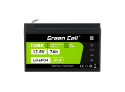 Green Cell CUBE LiFePO4 Bateria 7Ah 12.8V 89.6Wh de fosfato de ferro de lítio para UPS, Alarme, Brinquedo, CCTV Carro infantil