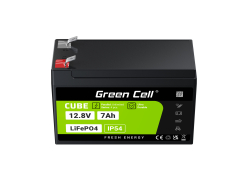 Green Cell CUBE LiFePO4 Bateria 7Ah 12.8V 89.6Wh de fosfato de ferro de lítio para UPS, Alarme, Brinquedo, CCTV Carro infantil