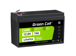 Green Cell CUBE LiFePO4 Bateria 7Ah 12.8V 89.6Wh de fosfato de ferro de lítio para UPS, Alarme, Brinquedo, CCTV Carro infantil