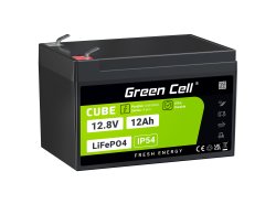 Green Cell CUBE LiFePO4 Bateria 12Ah 12.8V 153.6Wh de fosfato de ferro de lítio para Cadeiras de rodas, Brinquedos, Scooters