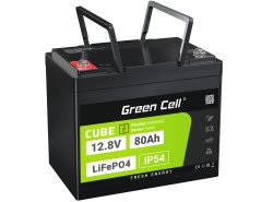 Green Cell CUBE LiFePO4 Bateria 80Ah 12.8V 1024Wh de fosfato de ferro de lítio para Sistema Fotovoltaico, Camping, Marina Barco