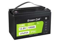 Green Cell CUBE LiFePO4 Bateria 100Ah 12.8V 1280Wh de fosfato de ferro de lítio para Fotovoltaicos, Caravanas, Autocaravanas