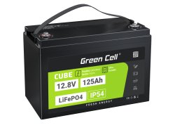 Green Cell CUBE LiFePO4 Bateria 125Ah 12.8V 1600Wh de fosfato de ferro de lítio para Autocaravana, Solar, Sistema Isolado, Barco