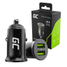 Carregador de carro Green Cell PowerRide Nano36 36W 6A 2x USB-A com carregamento rápido Ultra Charge, para 12V e 24V