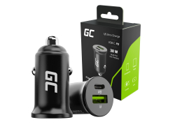 Carregador de carro Green Cell PowerRide Nano38 38W 6A USB-C USB-A com carregamento rápido Power Delivery 3.0 e Ultra Charge