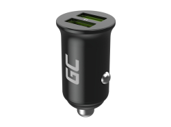 Green Cell Carregador de carro USB Power Ride Nano36, 2x USB-A, 36W Ultra Charge + 2x LED Cabo USB-C de 120cm