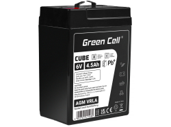 Green Cell CUBE AGM IP54 6V 4,5Ah Bateria de chumbo livre de manutenção para caixas registradoras e balanças