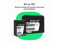 Green Cell CUBE AGM IP54 6V 4,5Ah Bateria de chumbo livre de manutenção para caixas registradoras e balanças