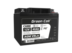 Green Cell CUBE AGM IP54 12V 40Ah Bateria chumbo livre de manutenção para bicicleta e trator