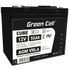 Green Cell CUBE AGM IP54 12V 55Ah Bateria de chumbo livre de manutenção para barcos e botes