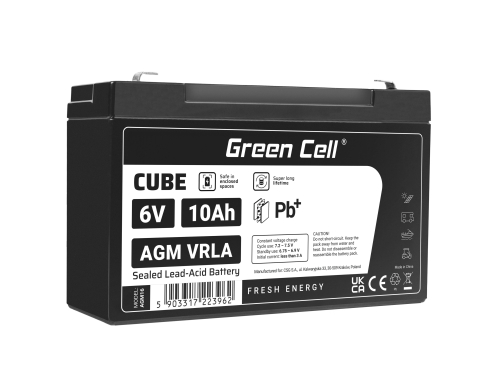 Bateria AGM GEL 6V 10Ah bateria de chumbo Green Cell livre de manutenção para carros e veículos elétricos