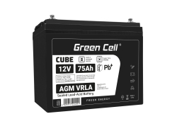 Bateria AGM GEL 12V 75Ah bateria de chumbo Green Cell livre de manutenção para motor elétrico e autocaravana