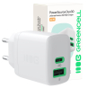 Green Cell PowerSource Duo30 carregador USB/USB-C branco, adaptador de corrente 30 W com Power Delivery