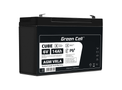 Bateria AGM GEL 6V 14Ah bateria de chumbo Green Cell livre de manutenção para alarme e iluminação livre de manutenção