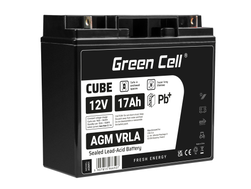 Bateria AGM GEL 12V 17Ah bateria de chumbo Green Cell livre de manutenção para fotovoltaicos e ecobatímetro