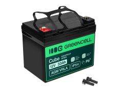 Bateria Green Cell Cube AGM VRLA IP54 12V 33Ah sem manutenção para cortador de grama, scooter, barco e cadeiras de rodas
