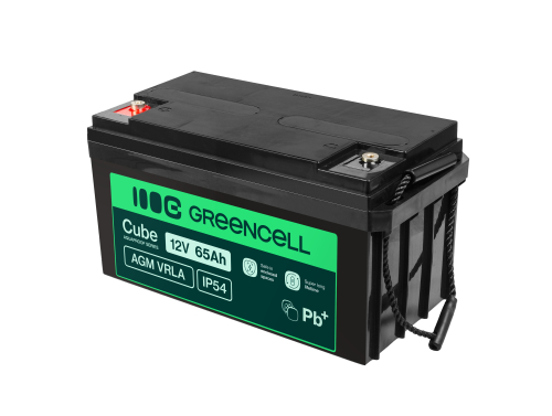 Bateria Green Cell Cube AGM VRLA IP54 12V 65Ah sem manutenção para cortador de grama, scooter, barco e cadeiras de rodas