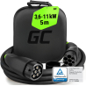 Green Cell Snap Cabo de Carga Tipo 2 EV 11kW 5m para Tesla Model 3 S X Y, Kia EV6, Hyundai IONIQ 5, BMW i3, Ford Mach-E