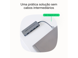 Adaptador Basic HUB Greencell USB-A 4in1 (4×USB 3.0) – transferência rápida de 5 Gb/s, estrutura de alumínio