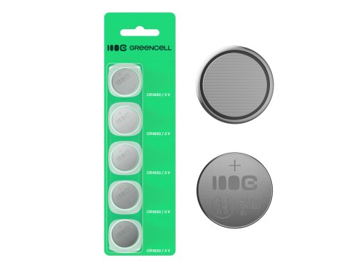 5x bateria litográfica CR1620 CR 1620 3V 70mAh Greencell bateria de botão Blister