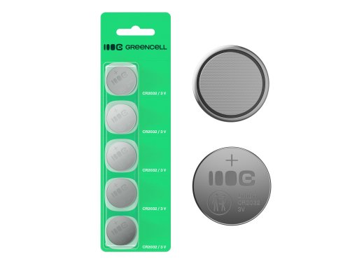 Greencell Blister 5x bateria lit Li CR2032 3V 220mAh pastylkowa para chaveiro, relógio, controle remoto, balança