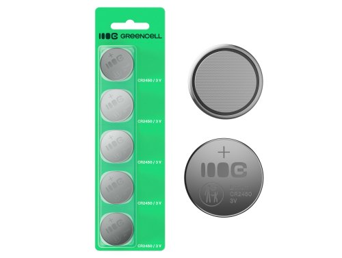 Greencell Blister 5x bateria Litônia CR2450 3V 600mAh guzikowa para chave, relógio, controle remoto, balança